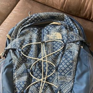 North Face Blue Snowflake Backpack